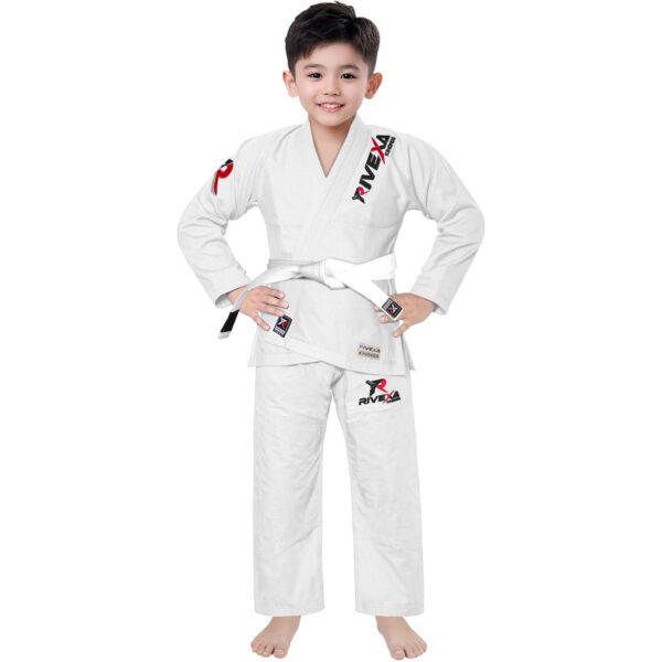 Rivexa Young Warrior Kids BJJ Gi – Classic White Edition